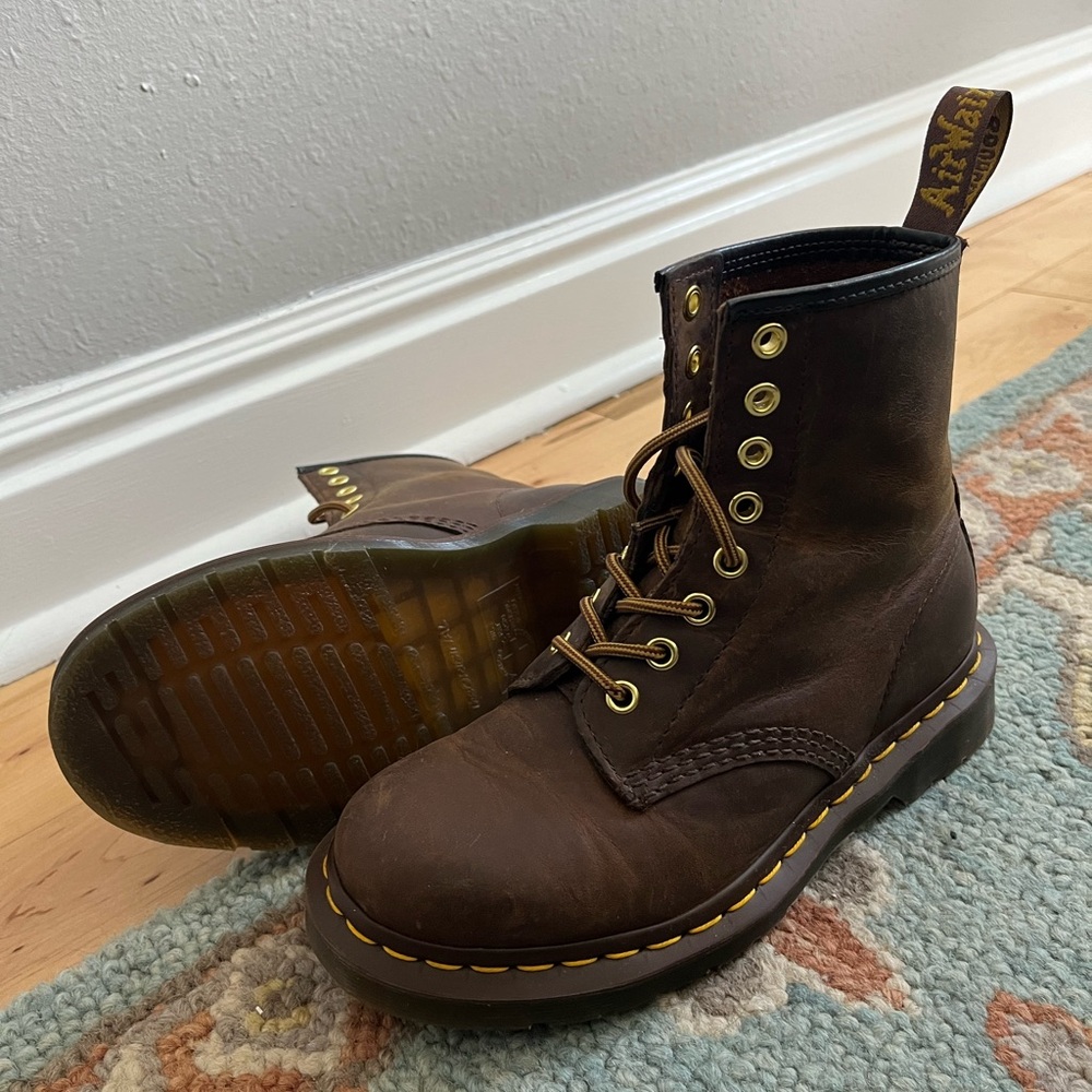 Dr Martens 1460 Crazy Horse Leather Lace Up Boots